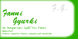 fanni gyurki business card